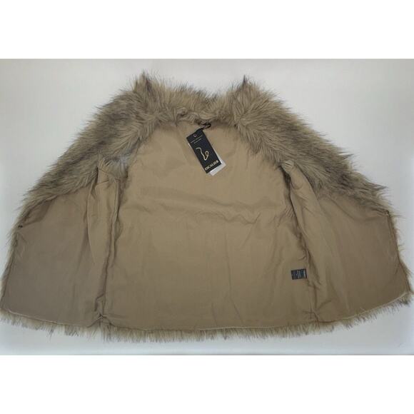 NEW‎ Escalier Women's Faux Fur Vest Khaki Size 12 Sleeveless Luxury Classy NWT - Picture 4 of 6